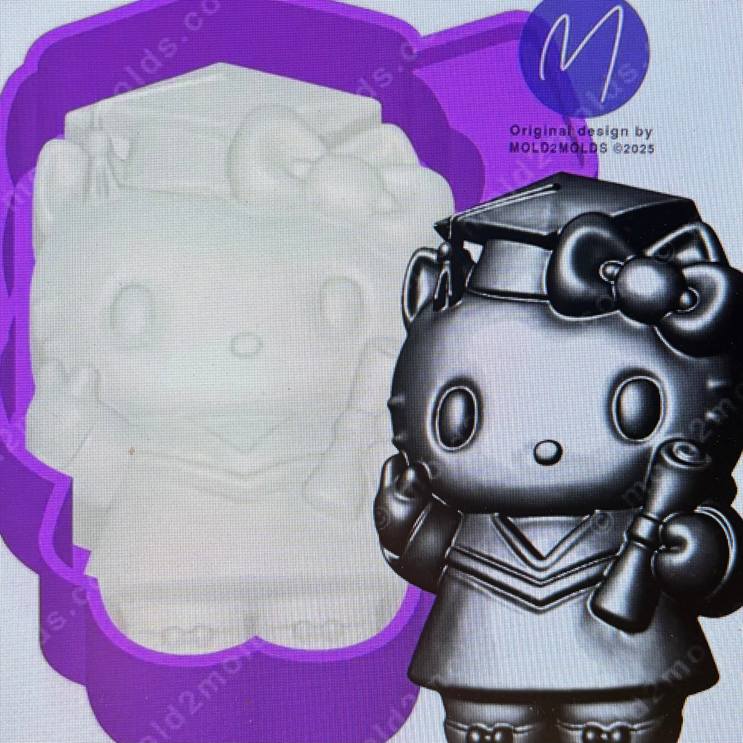 Graduate Kitty 3d Mold