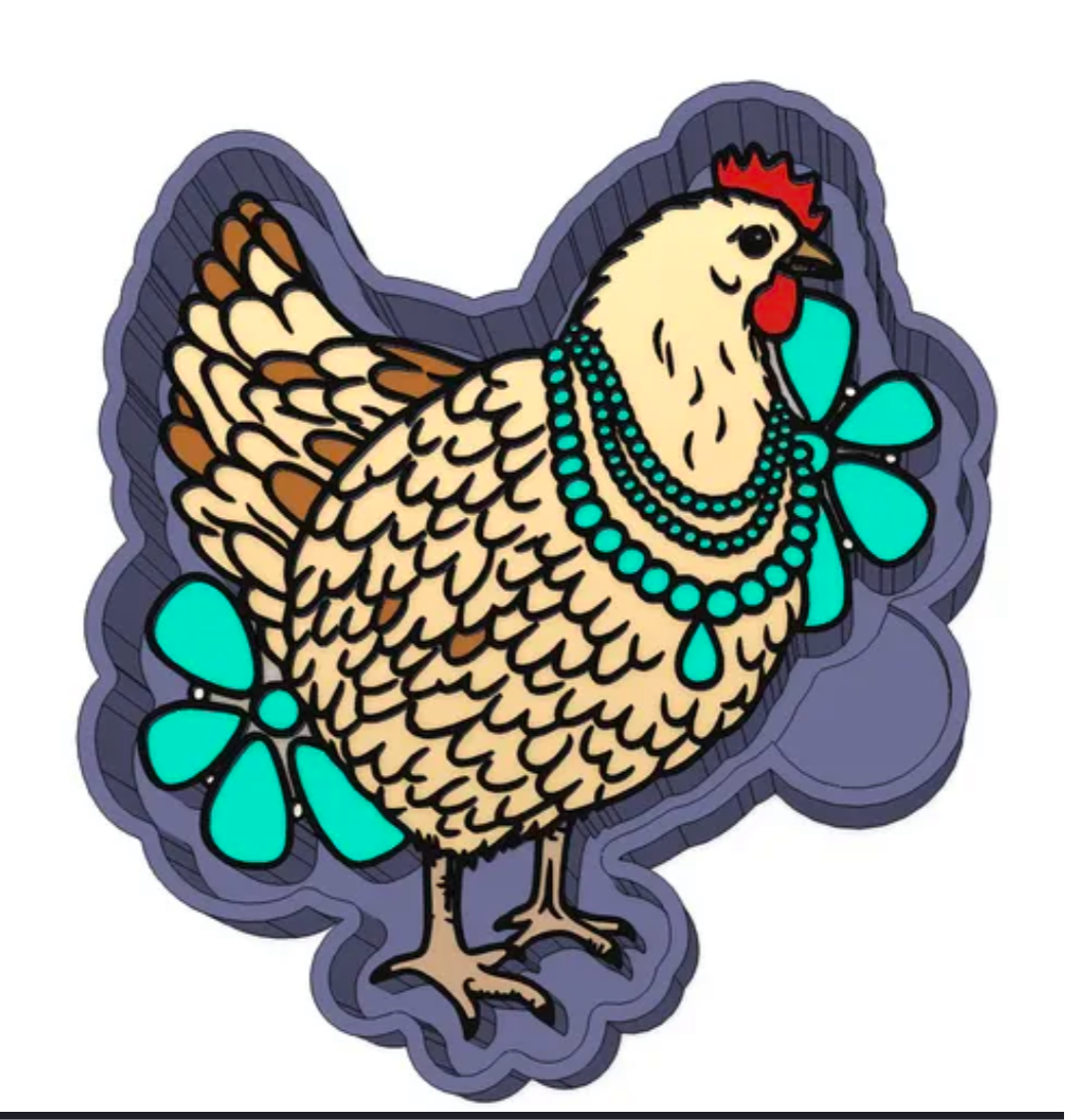 Turquoise Hen Mold