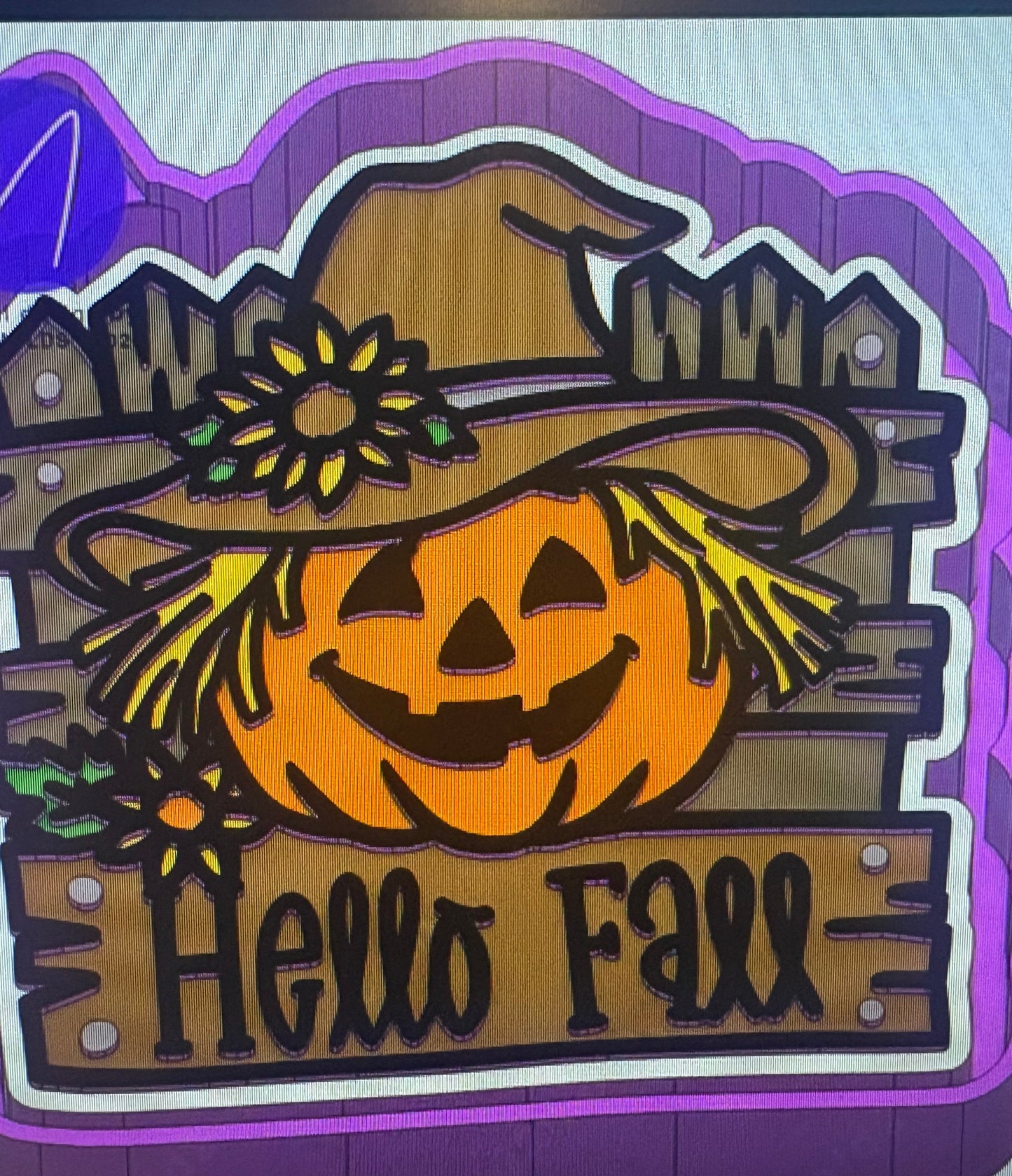 Hello Fall Pumpkin Scarecrow Mold