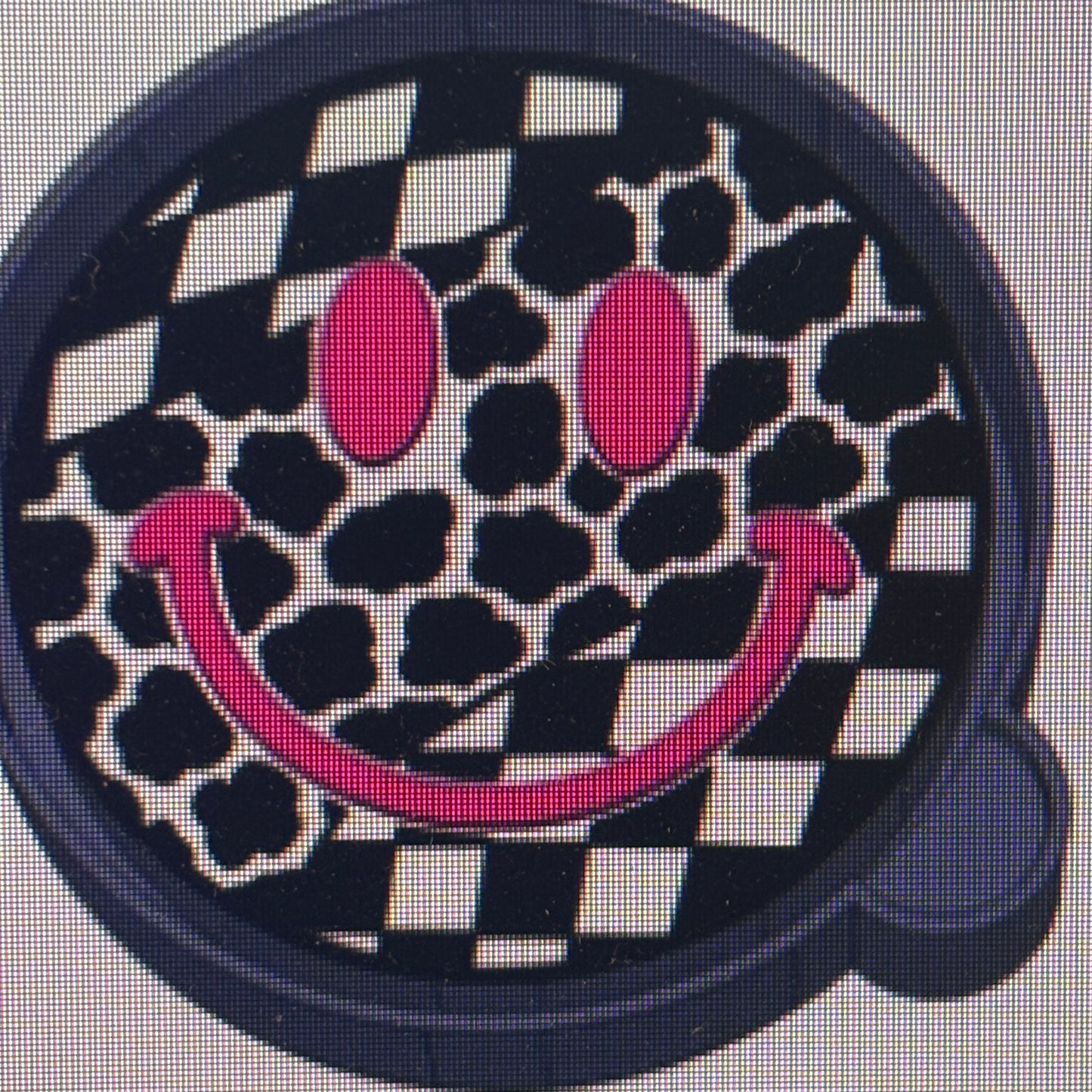 Checkered Cow Print Smile Mold