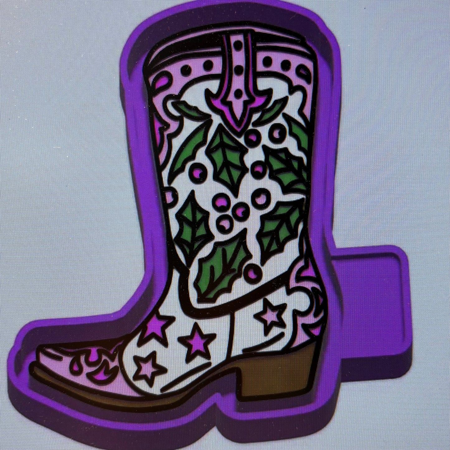 Cowgirl Christmas Boots Mold