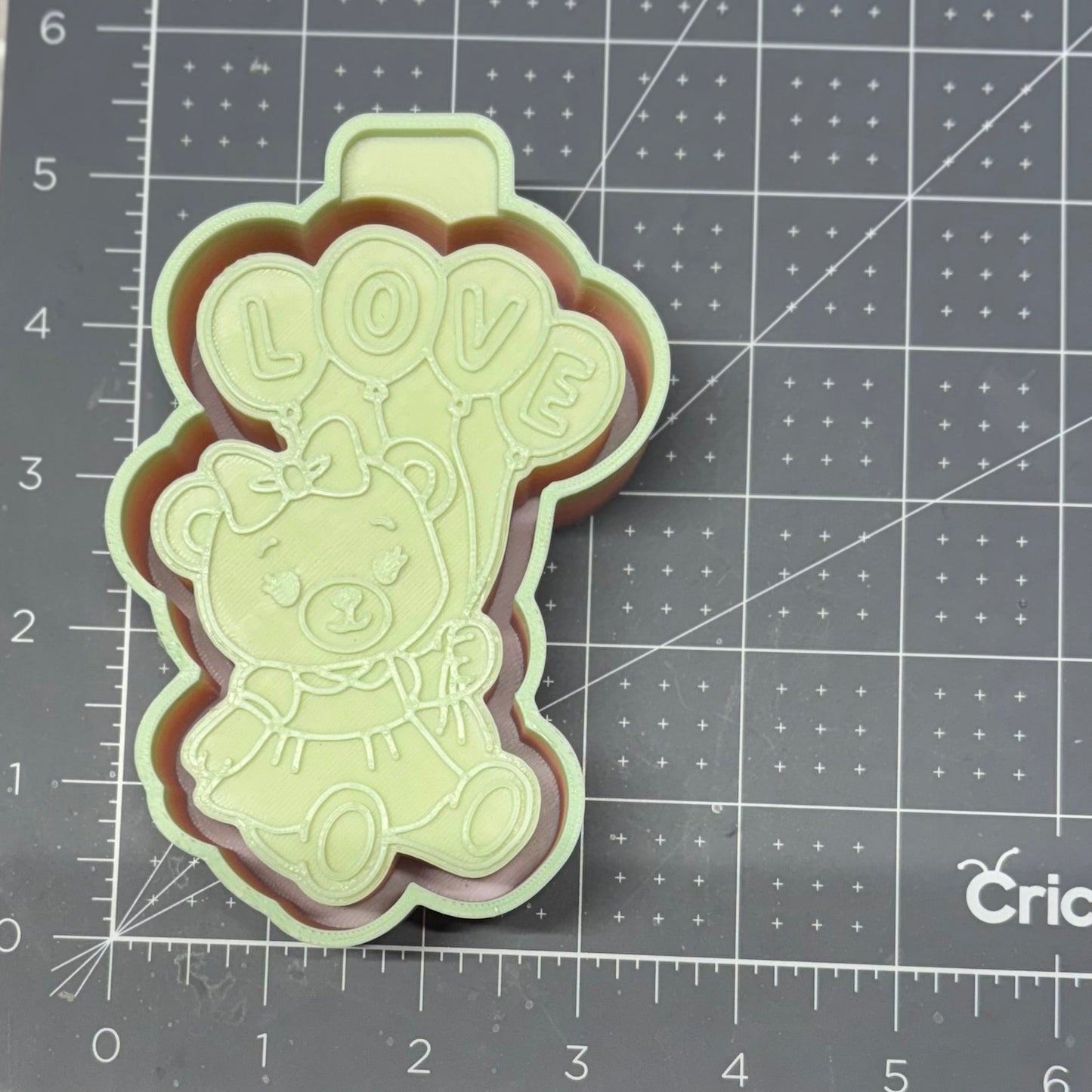 Teddy with Love Balloons Mold