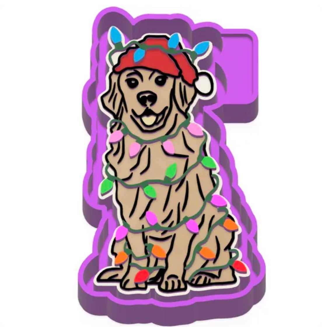 Golden Retriever with Christmas Lights Mold