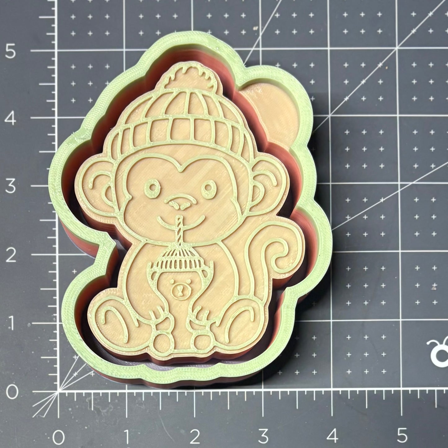 Monkey with Bear Cup Mold