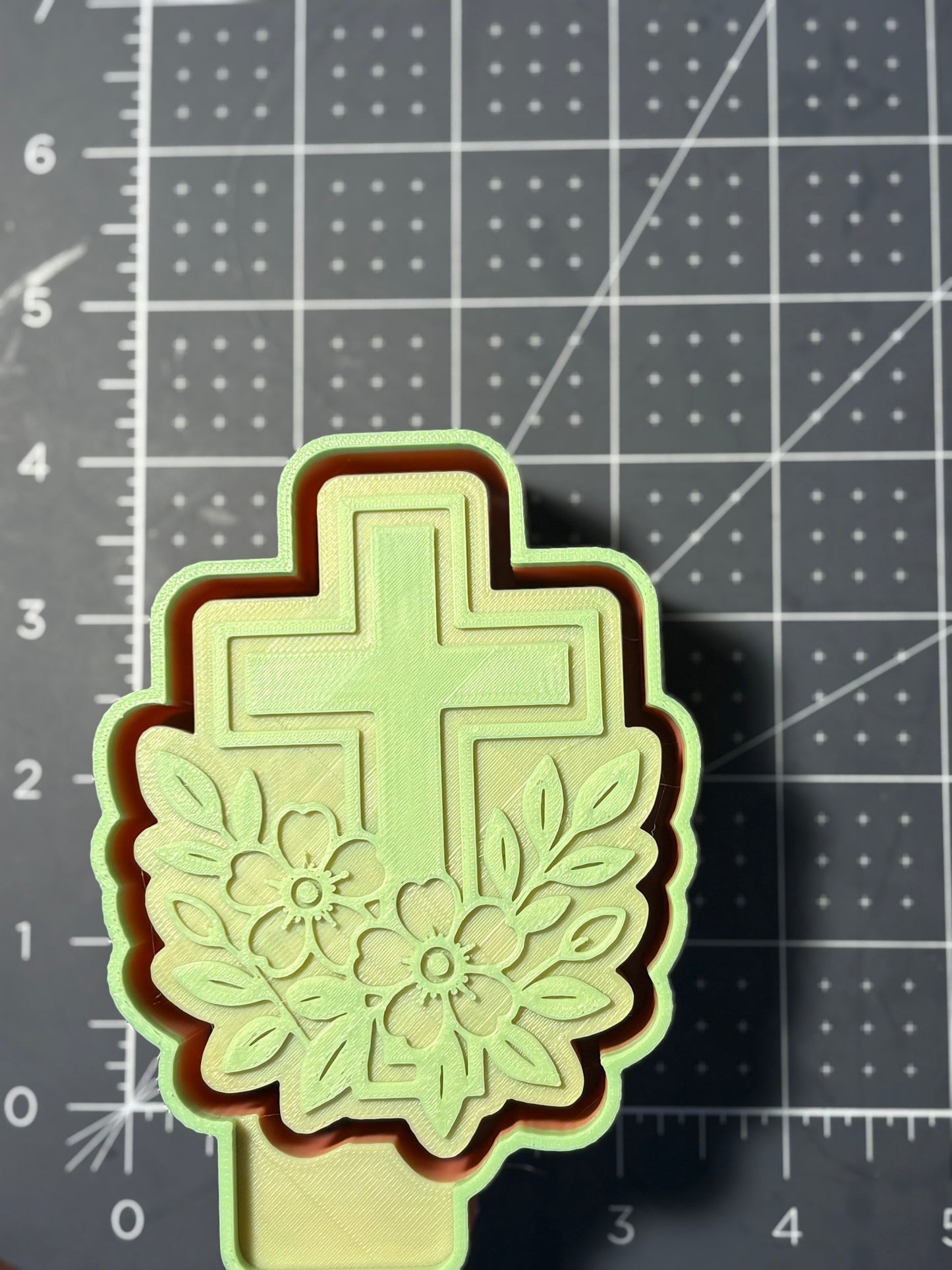 Cross with Flowers Mold