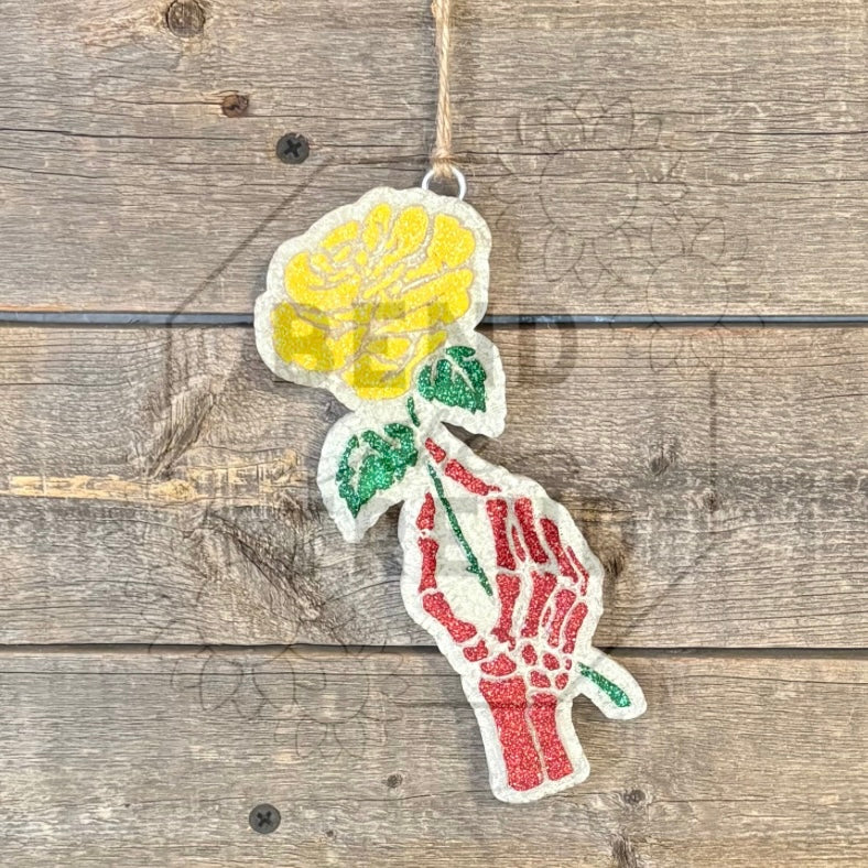 Rose Skeleton Hand Freshie
