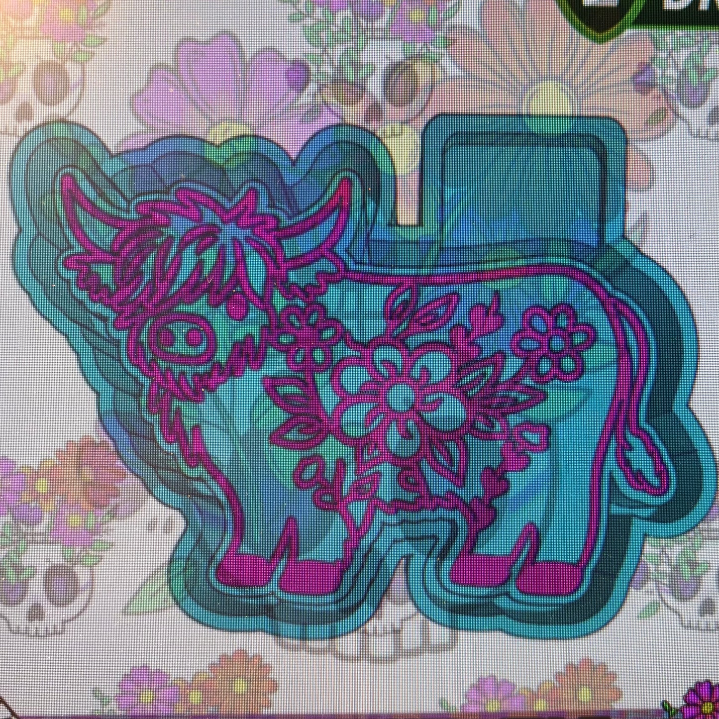 Floral Highland Cow Mold