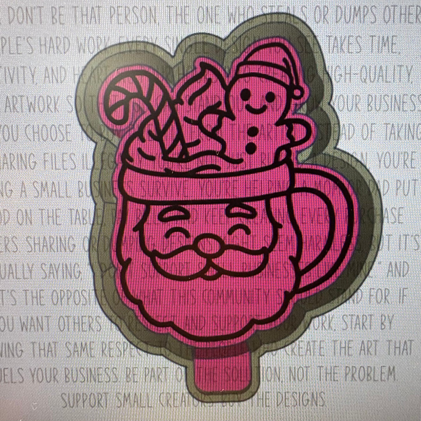 Santa Gingerbread Cup Plain Mold