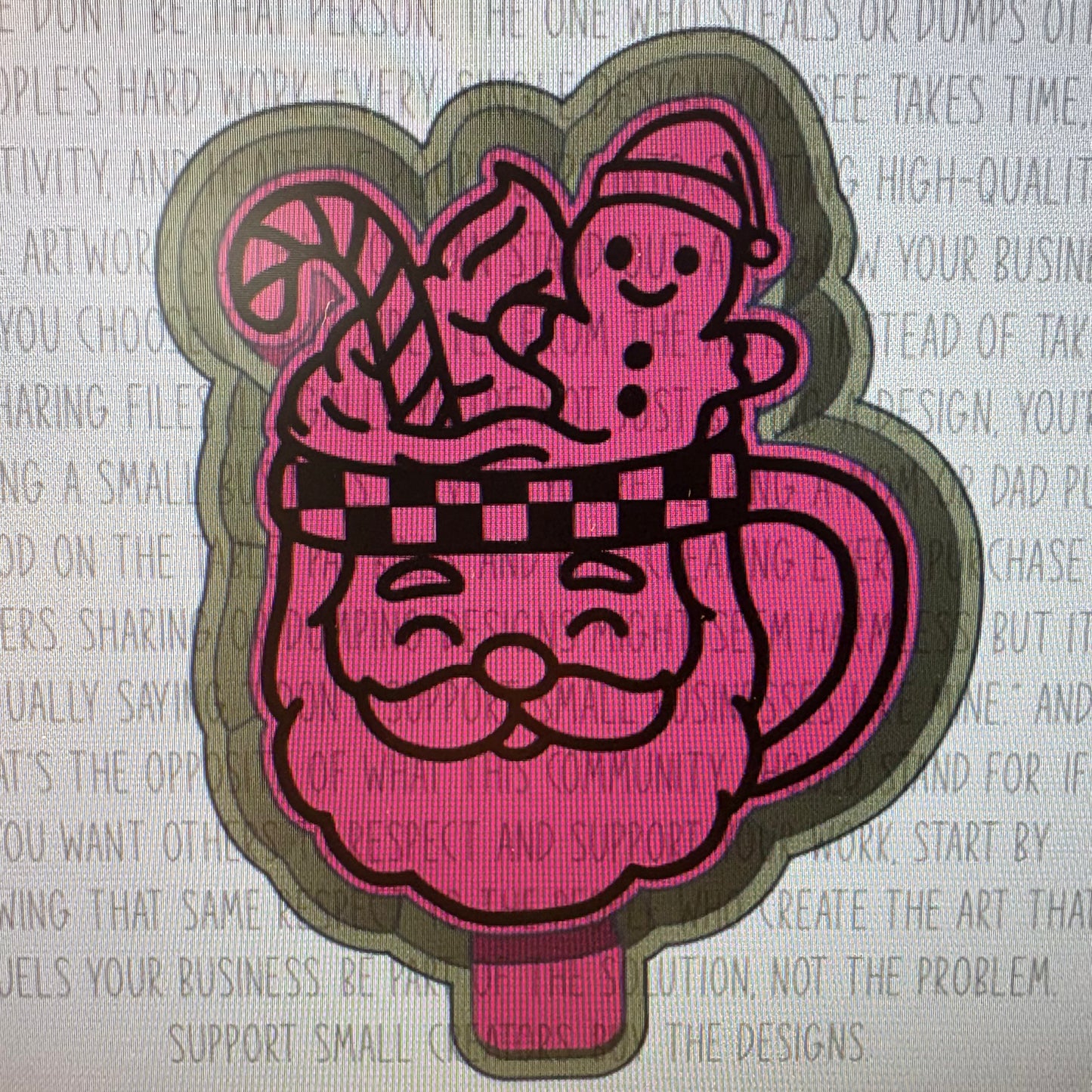 Santa Gingerbread Cup with Checkered Mold