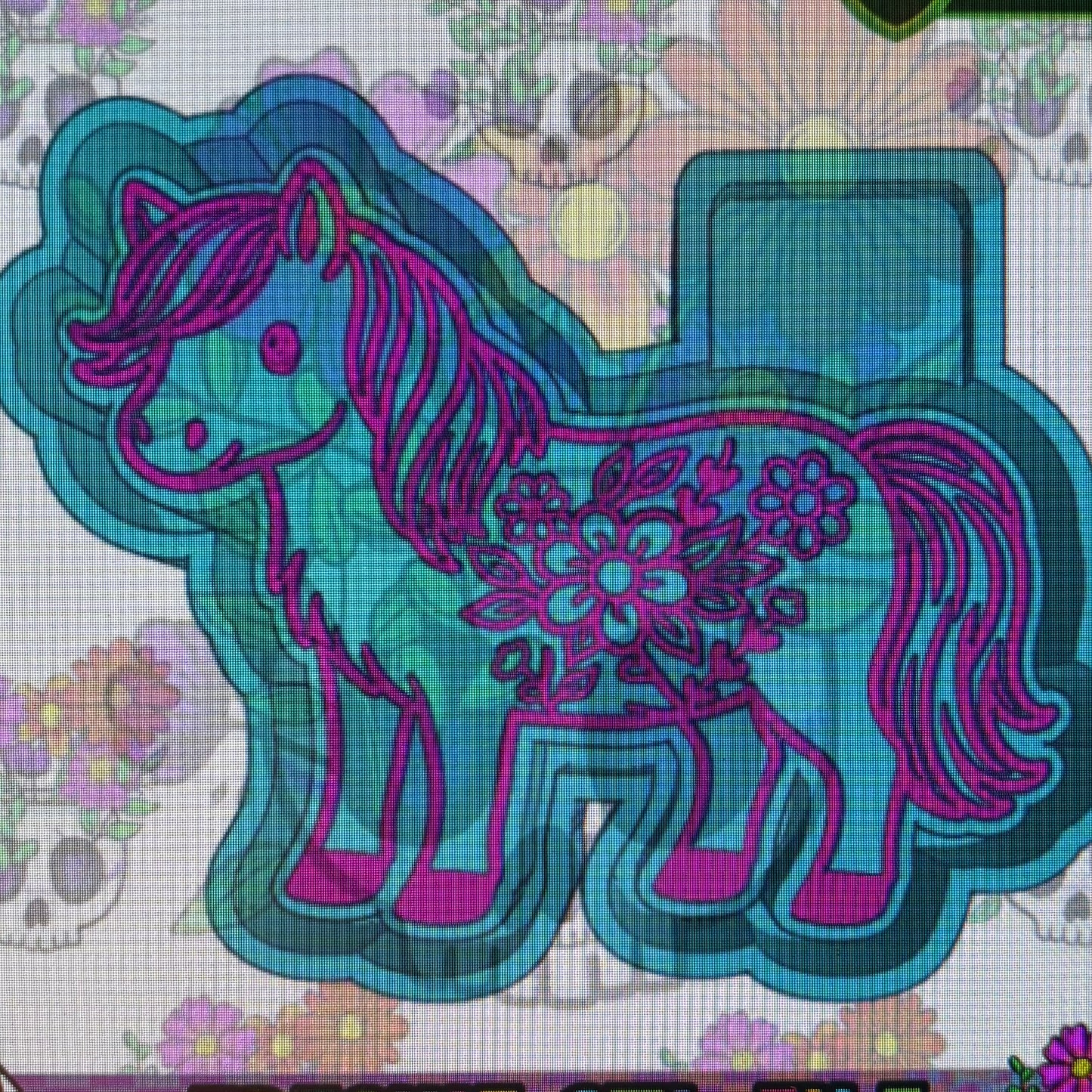 Floral Horse Mold