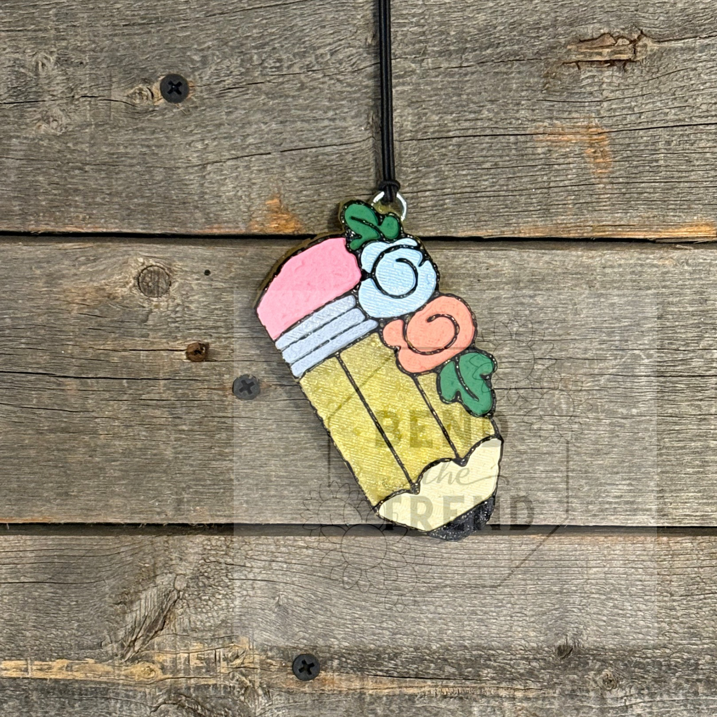 Pencil with Flowers Freshie