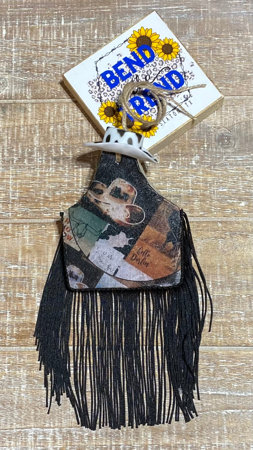 Western Printed Cow Tag Freshie