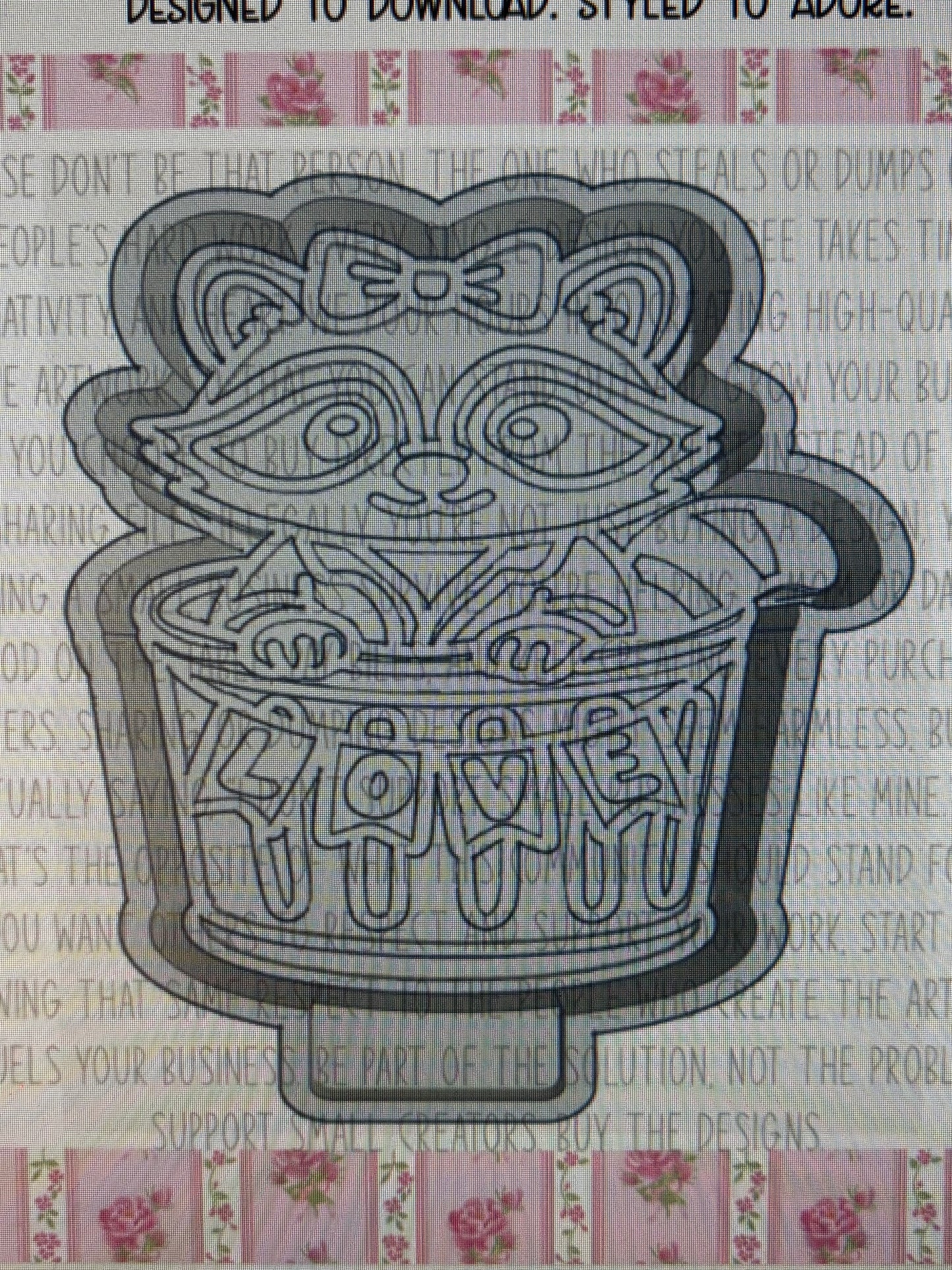 Raccoon in Love Trashcan Mold