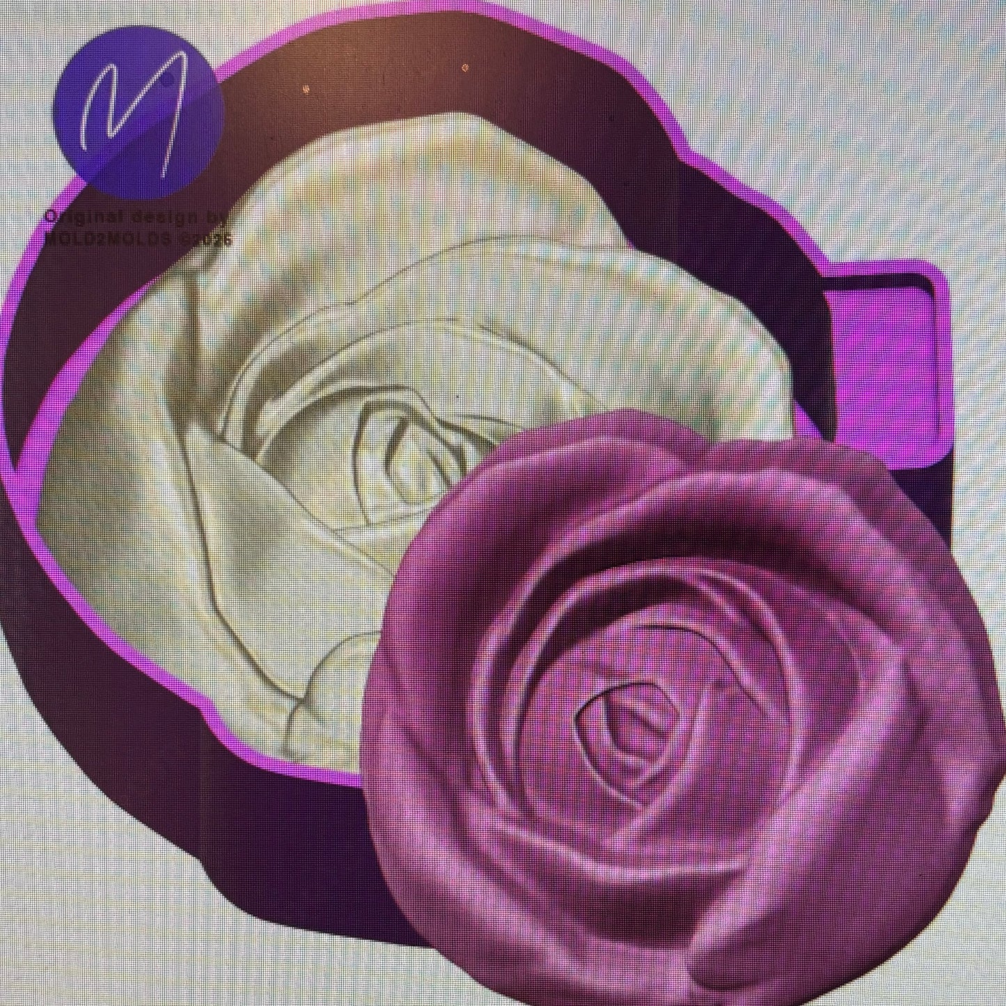 3D Rose 1/2 Bloom Mold