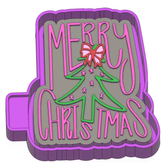 Merry Christmas with Bow & Tree Mold