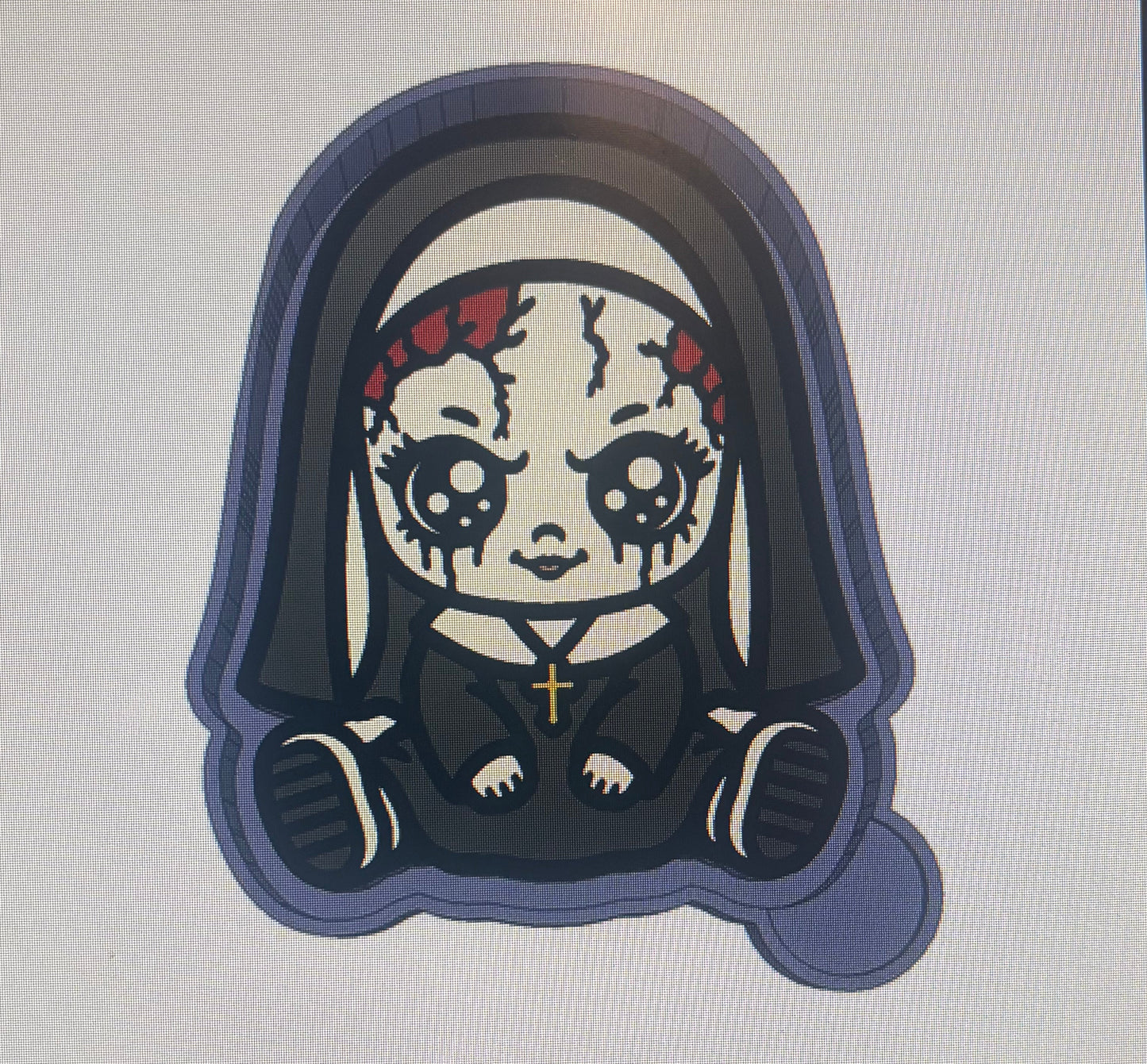 Cute Chibi Gothic Horror Nun Mold