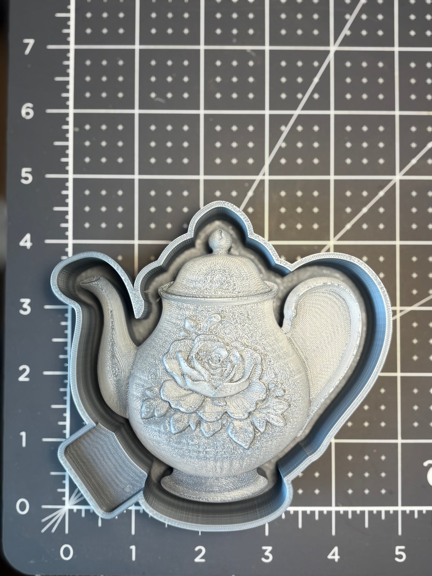 3D Vintage Rose Teapot Mold
