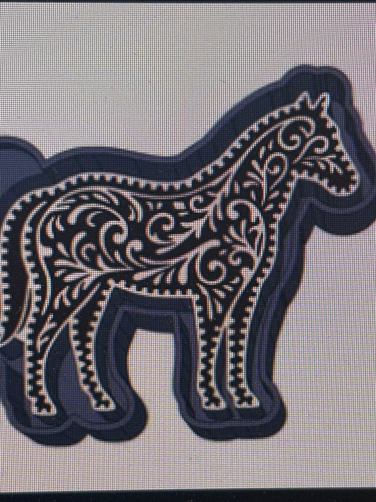 Tooled Leather Horse Mold