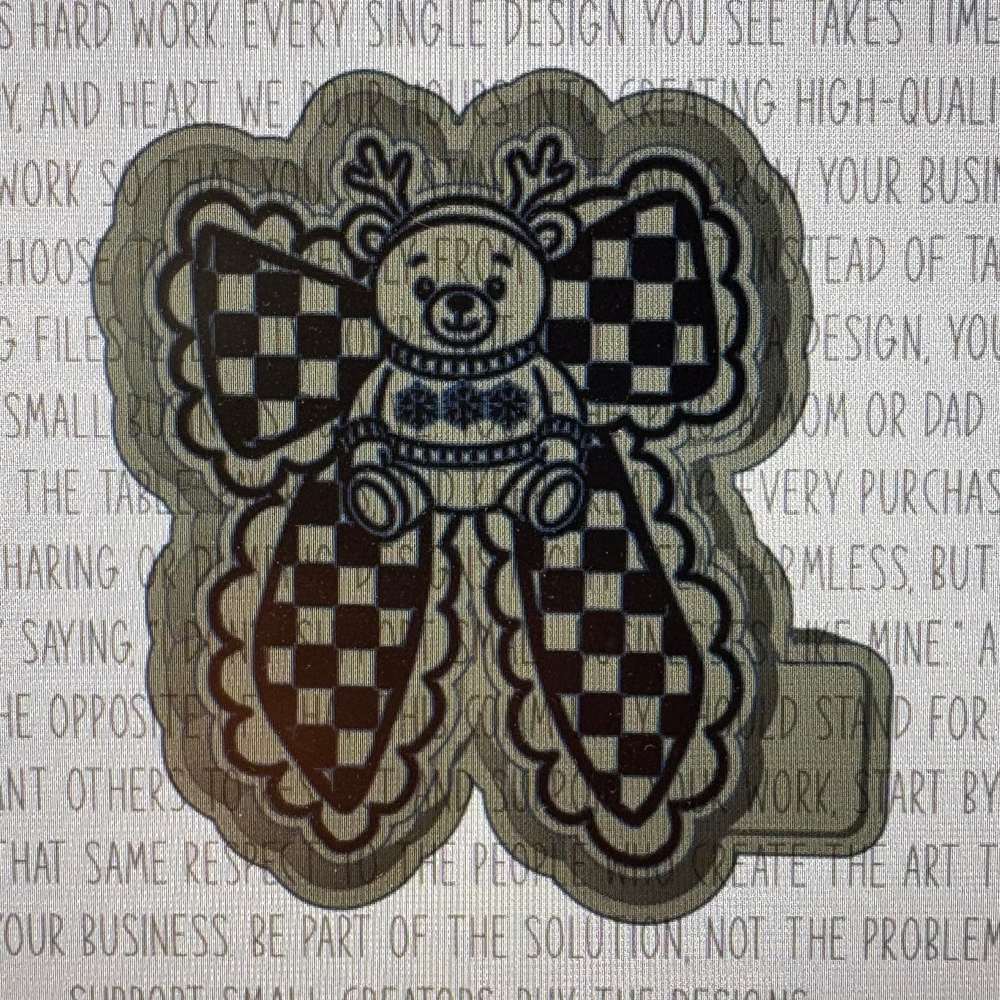 Bow W Teddy Bear Mold