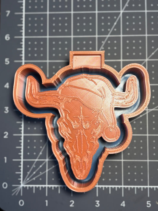 Cow skull with Santa Hat Mold