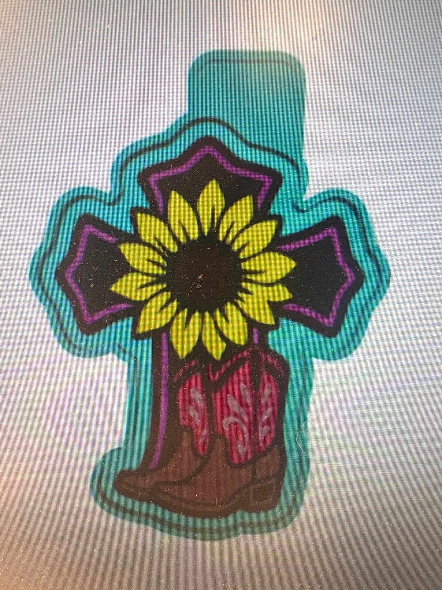 Sunflower Cross & Boots Mold