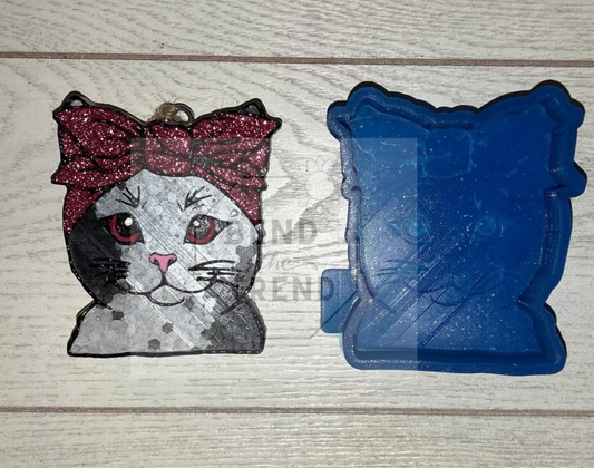 Cat with bow Mold