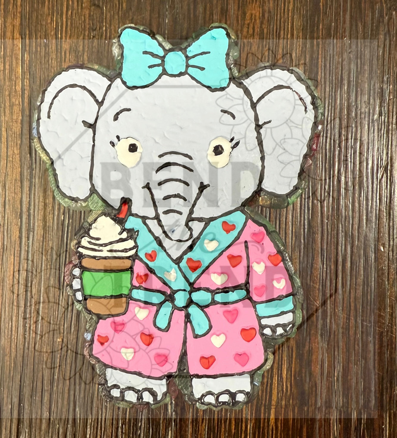 Elephant in PJ’s with Latte Mold