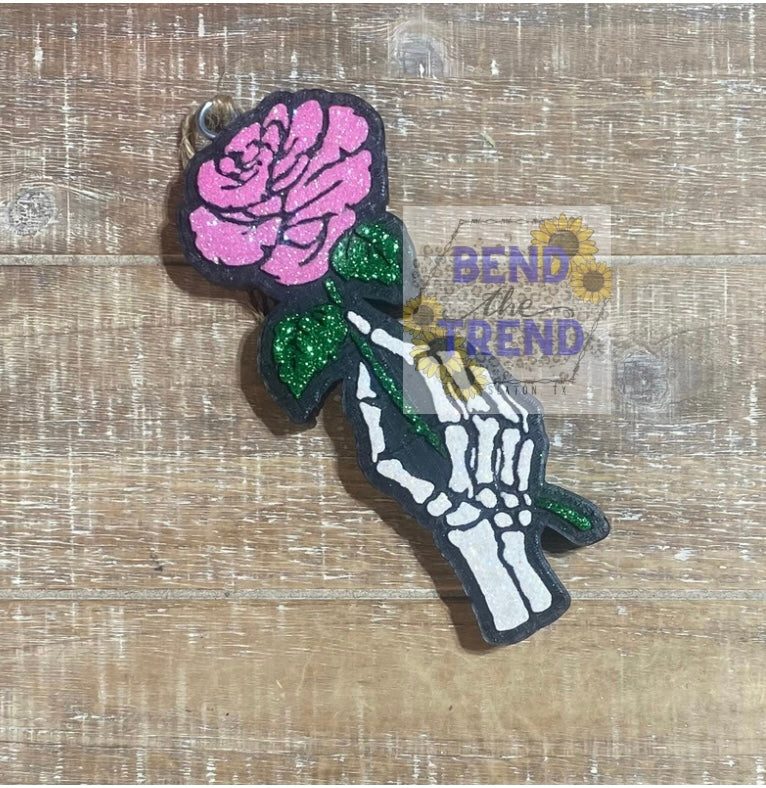 Rose Skeleton Hand Freshie