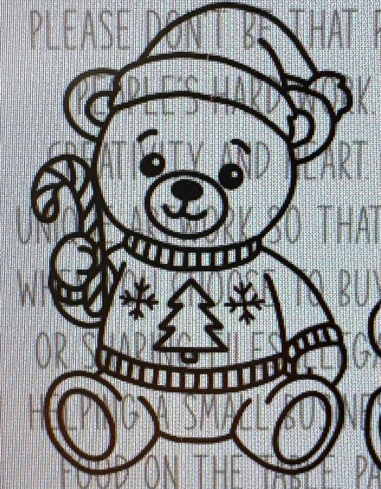 Teddy with candy cane Mold