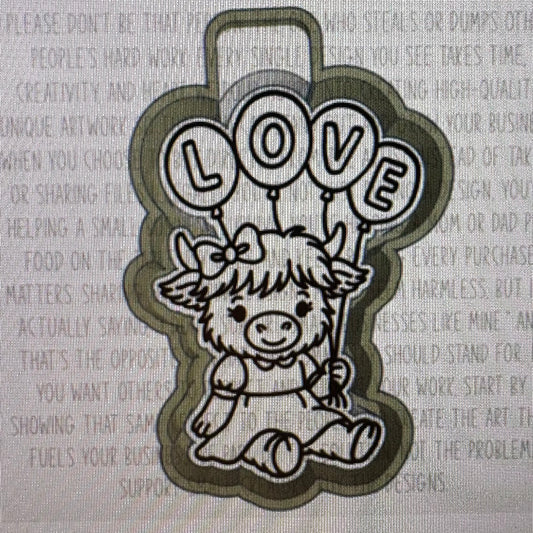 Highland Cow with Love Mold