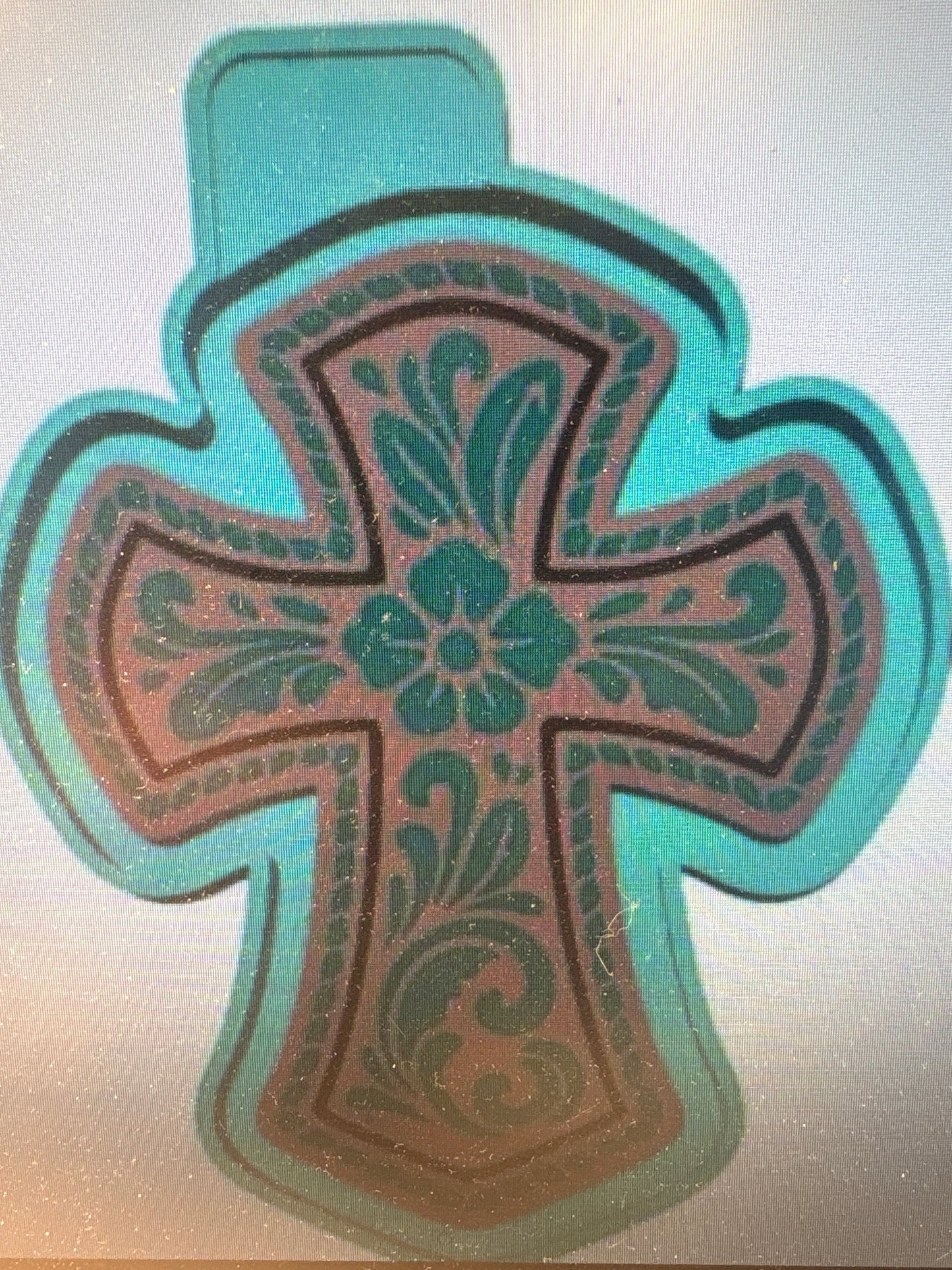 Tooled Leather Cross Mold