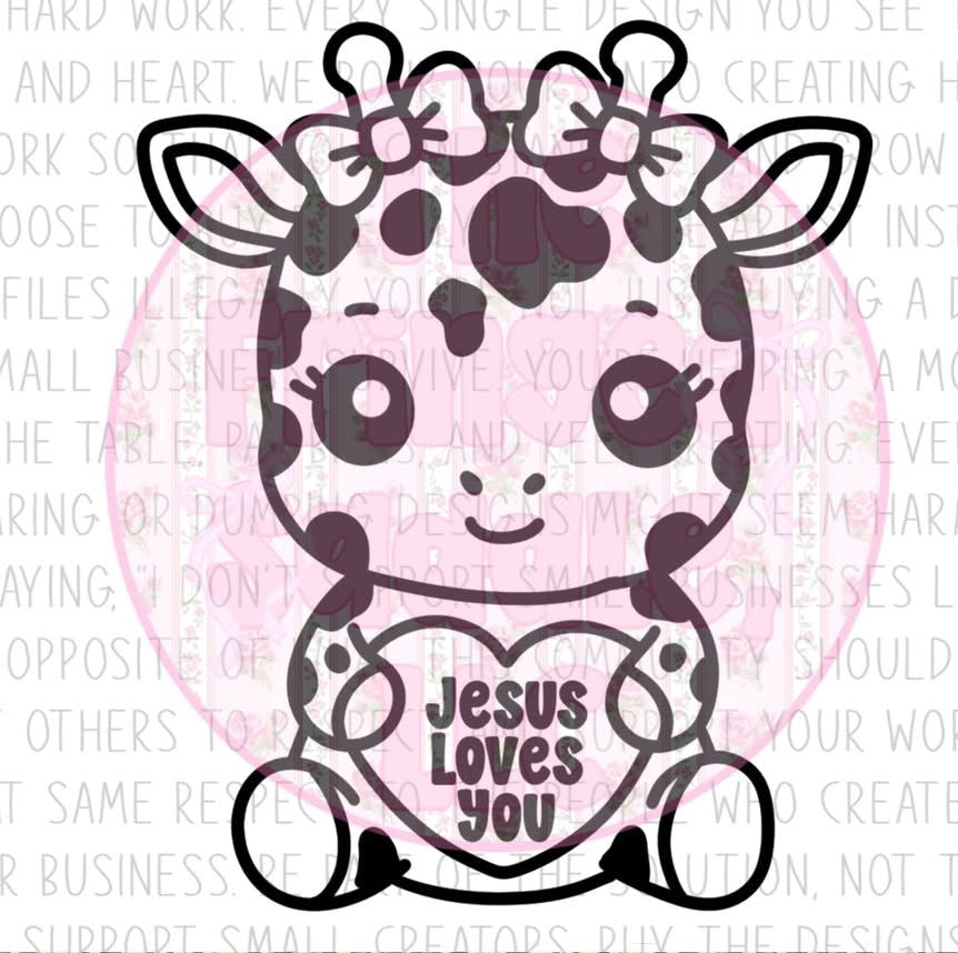 Jesus Loves You Giraffe Mold