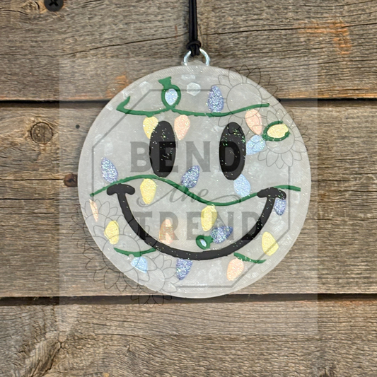 Christmas Lights Round Freshie