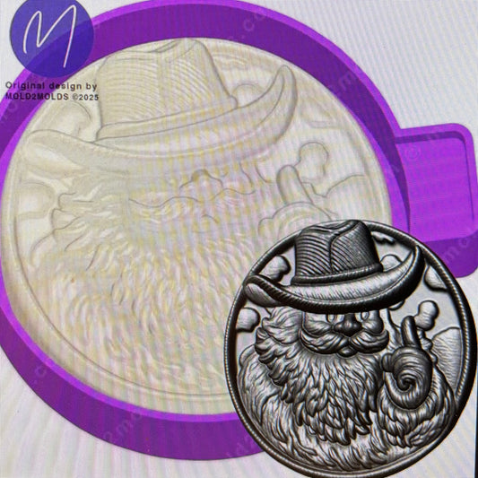 Cowboy Santa 3d Mold