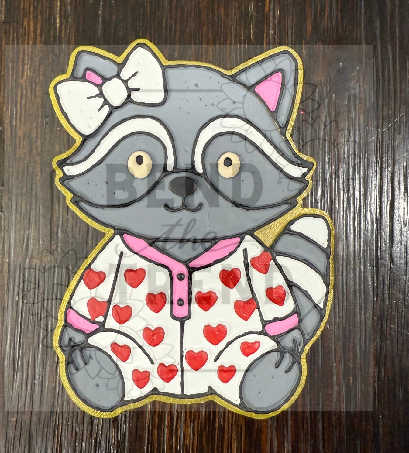 Raccoon in Heart PJ’s Mold