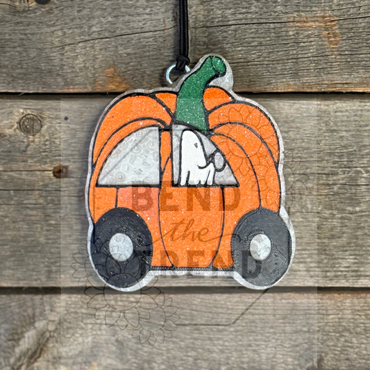 Ghost Driving a Pumpkin Car  Mold