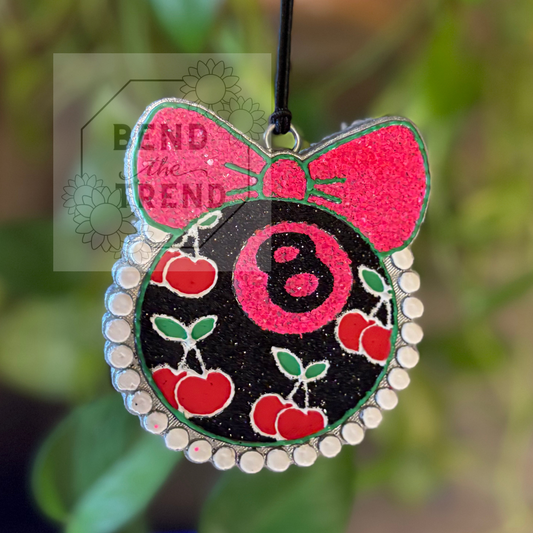 Bow 8ball & Cherries Freshie