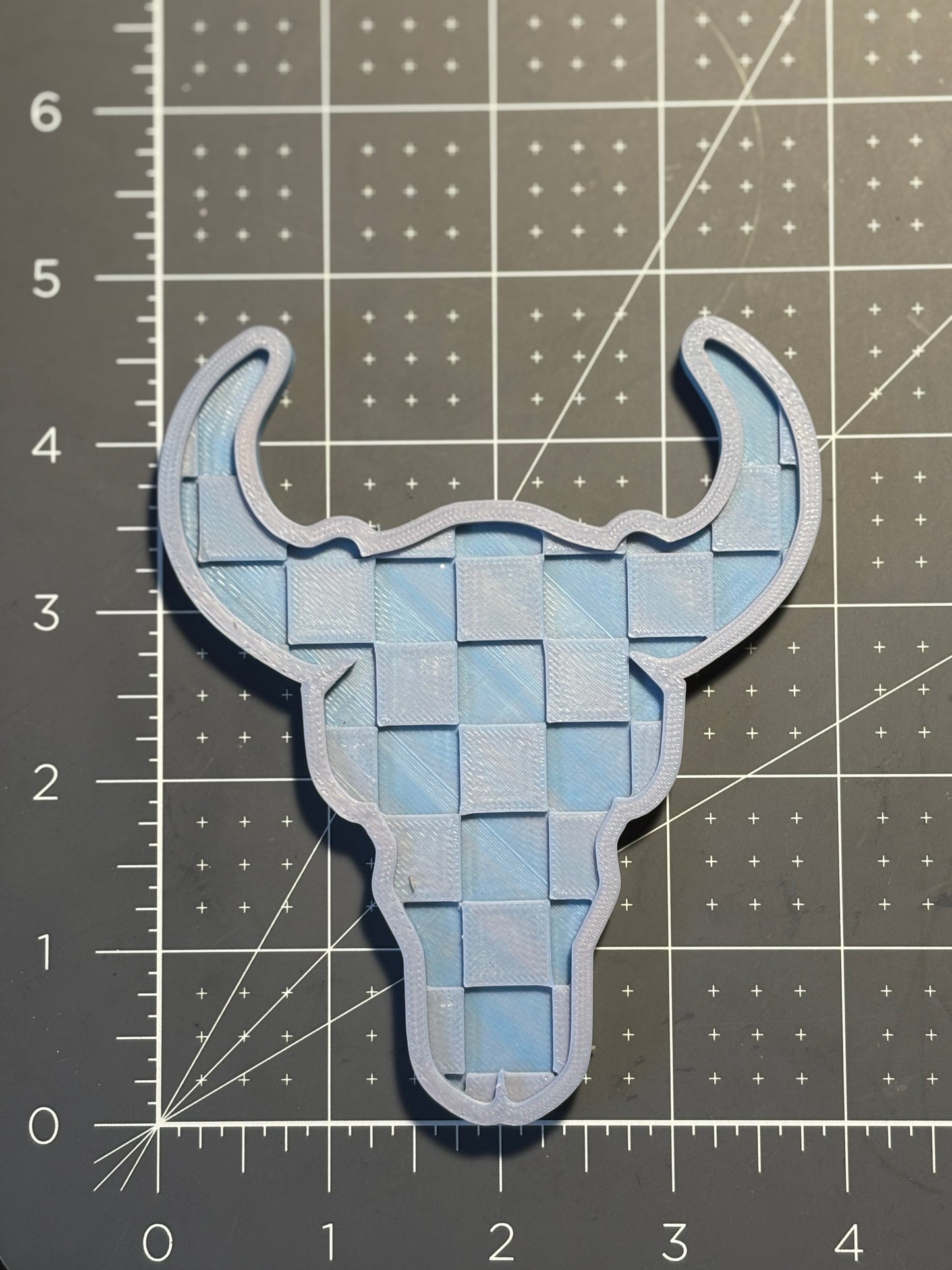 Checkered Bull Skull Insert Mold