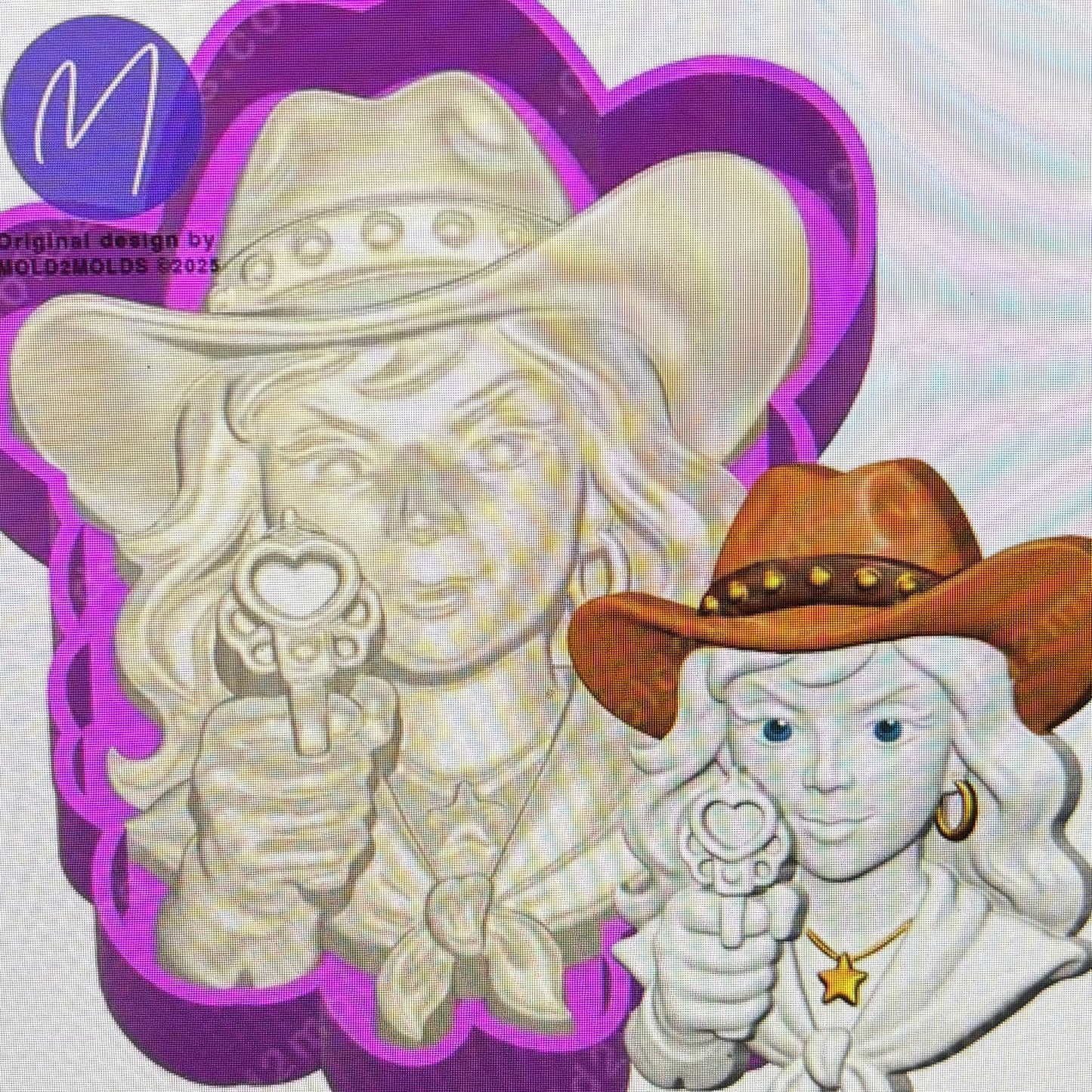 Western Cowgirl 3D Mold