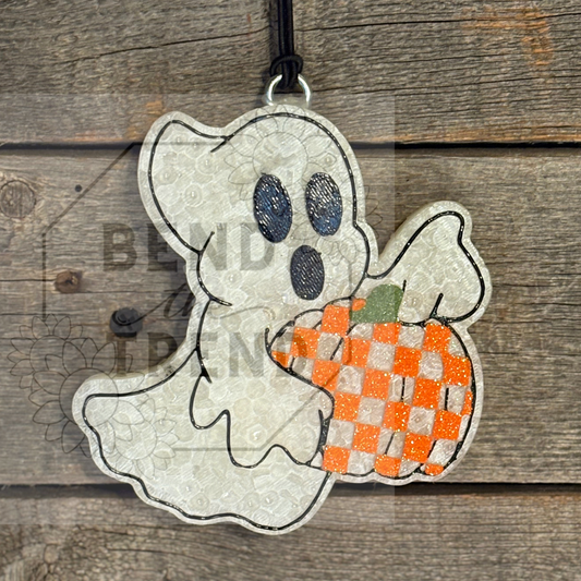 Ghost with Checked Pumpkin  Mold