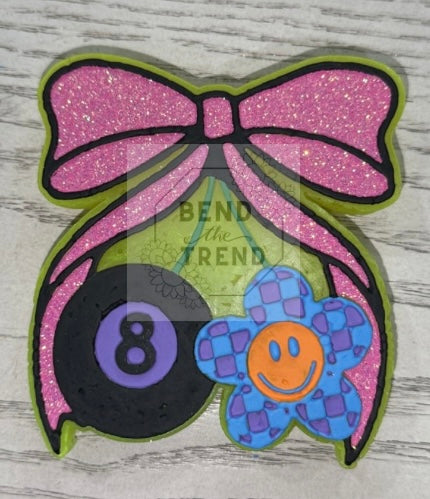 8 Ball checkered Flower Bow Mold