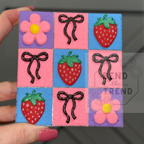 3D Coquette Strawberry Bow Daisy Mold