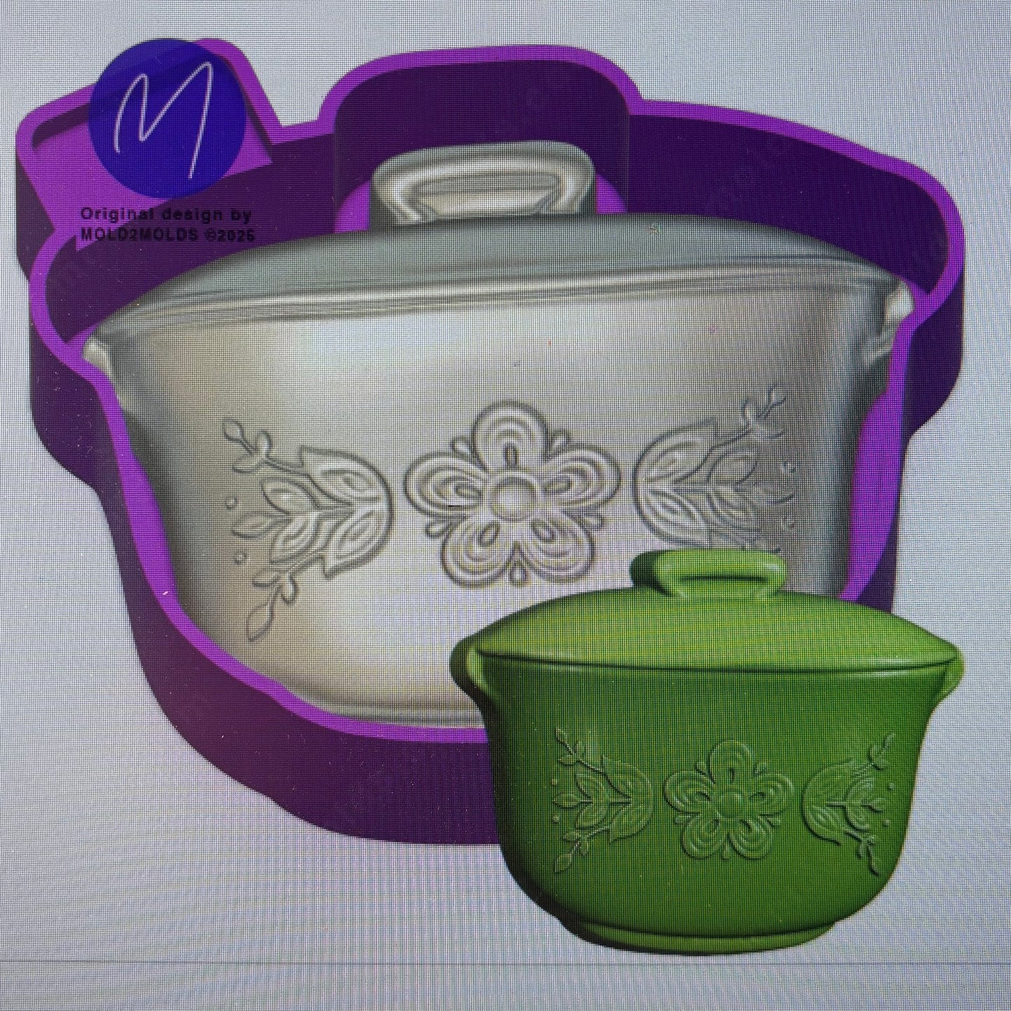 3D Floral Pyrex Mold
