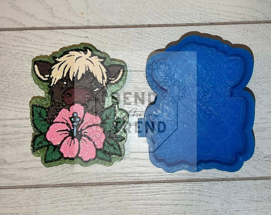 Highland Cow Hibiscus flower Mold