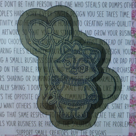 Raccoon With Bow Balloon Mold