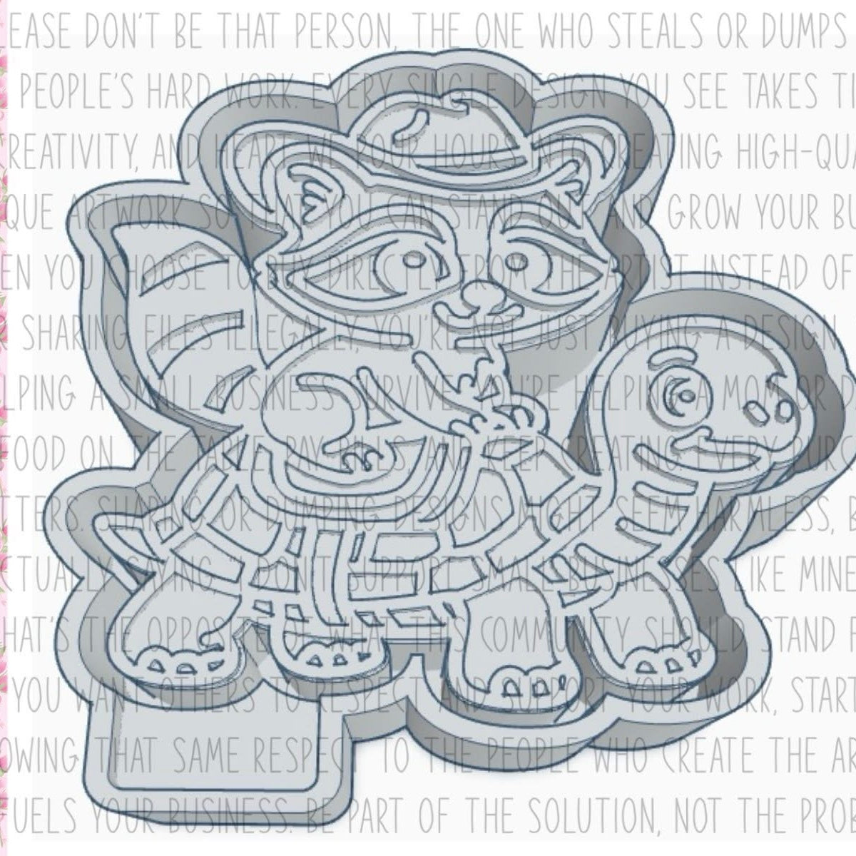 Raccoon & Turtle Mold