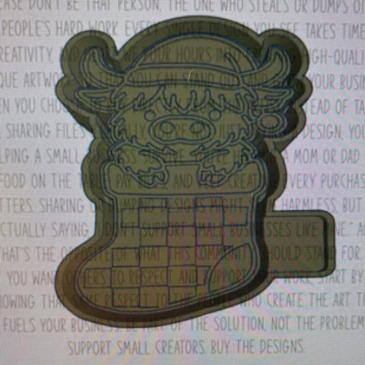 Highland Cow Stocking Mold