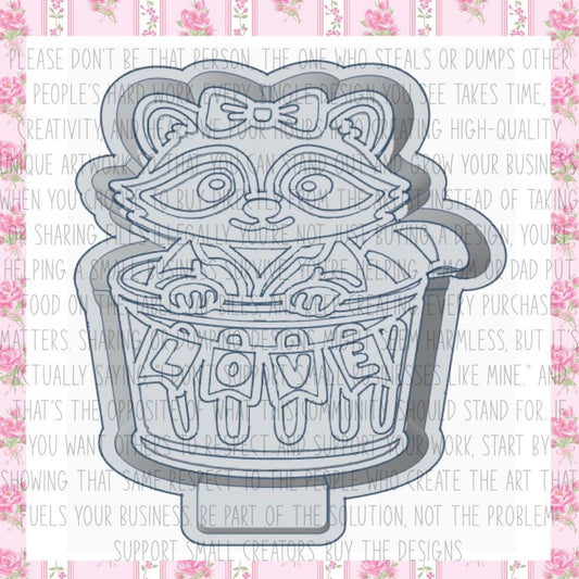 Raccoon Love Trashcan Mold
