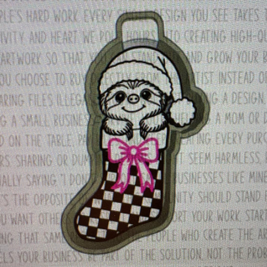 Sloth in Checkered Stocking Mold