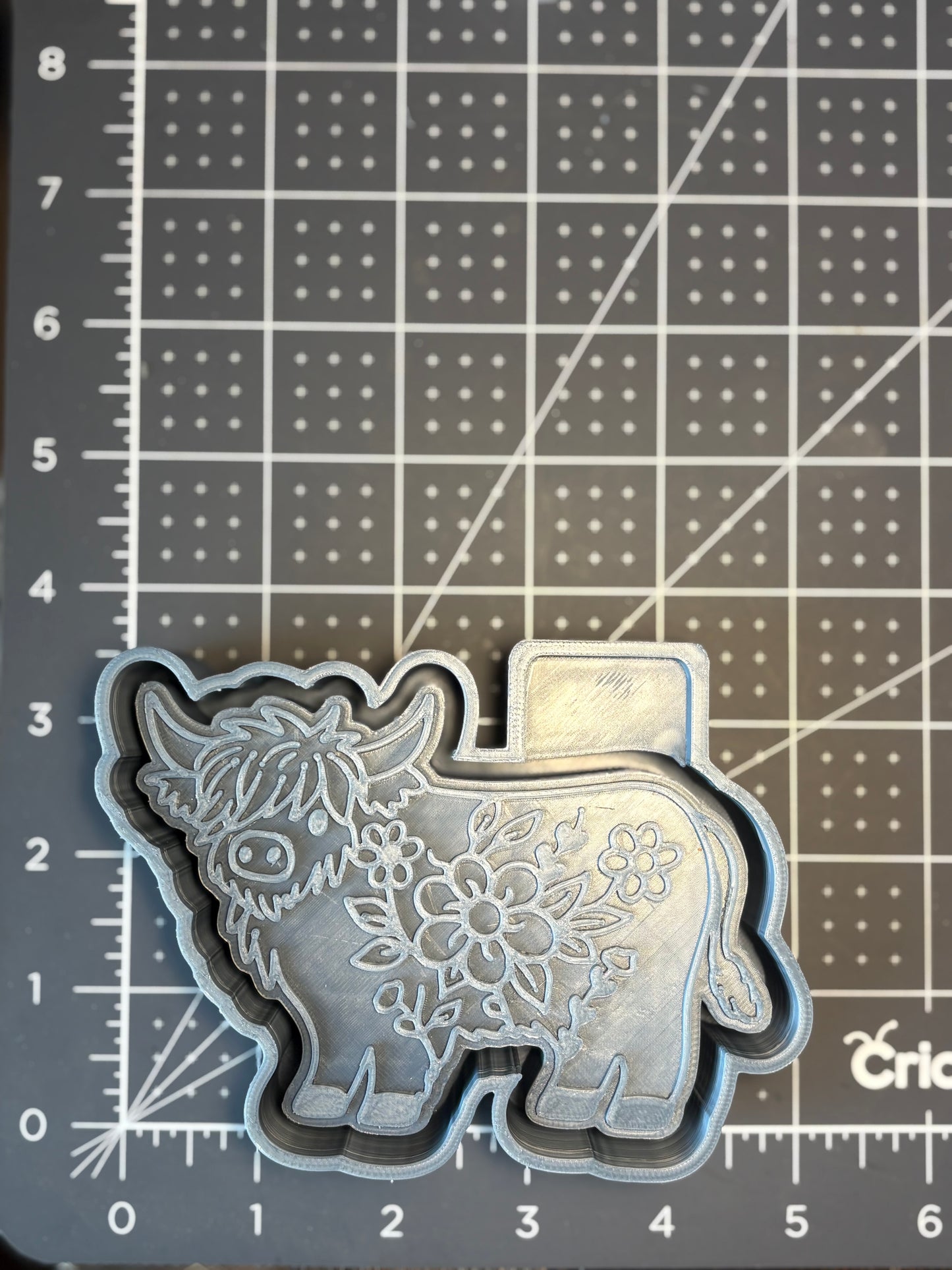 Floral Highland Cow Mold